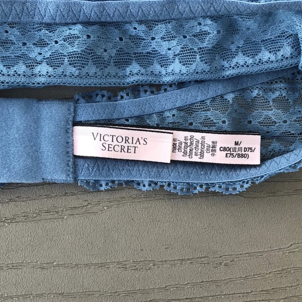 Victoria’s Secret Dusty Blue Lace Halter Neck Bralette M - Picture 4 of 7